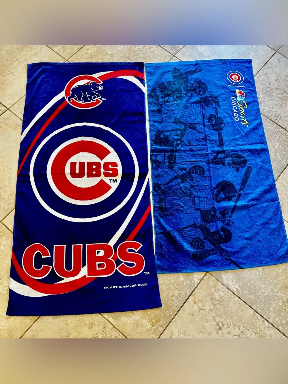 Chicago Cubs Beach Towels Set of 2 Clean and unused. Slightly different sizes.